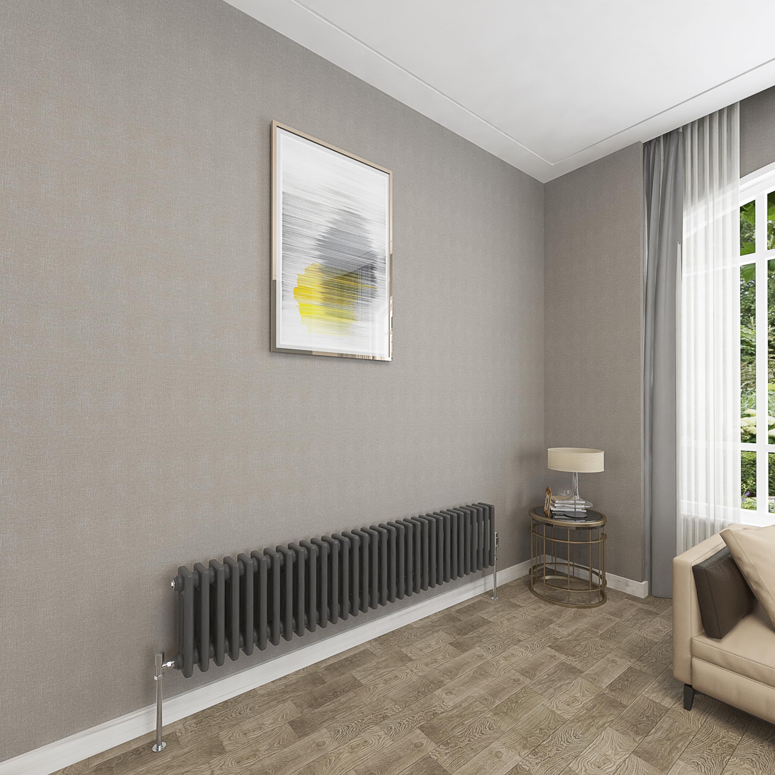 Sky bathroom 300x1460mm 3 Column Radiator Horizontal Anthracite Cast Iron radiato Traditional Central Heating Radiator