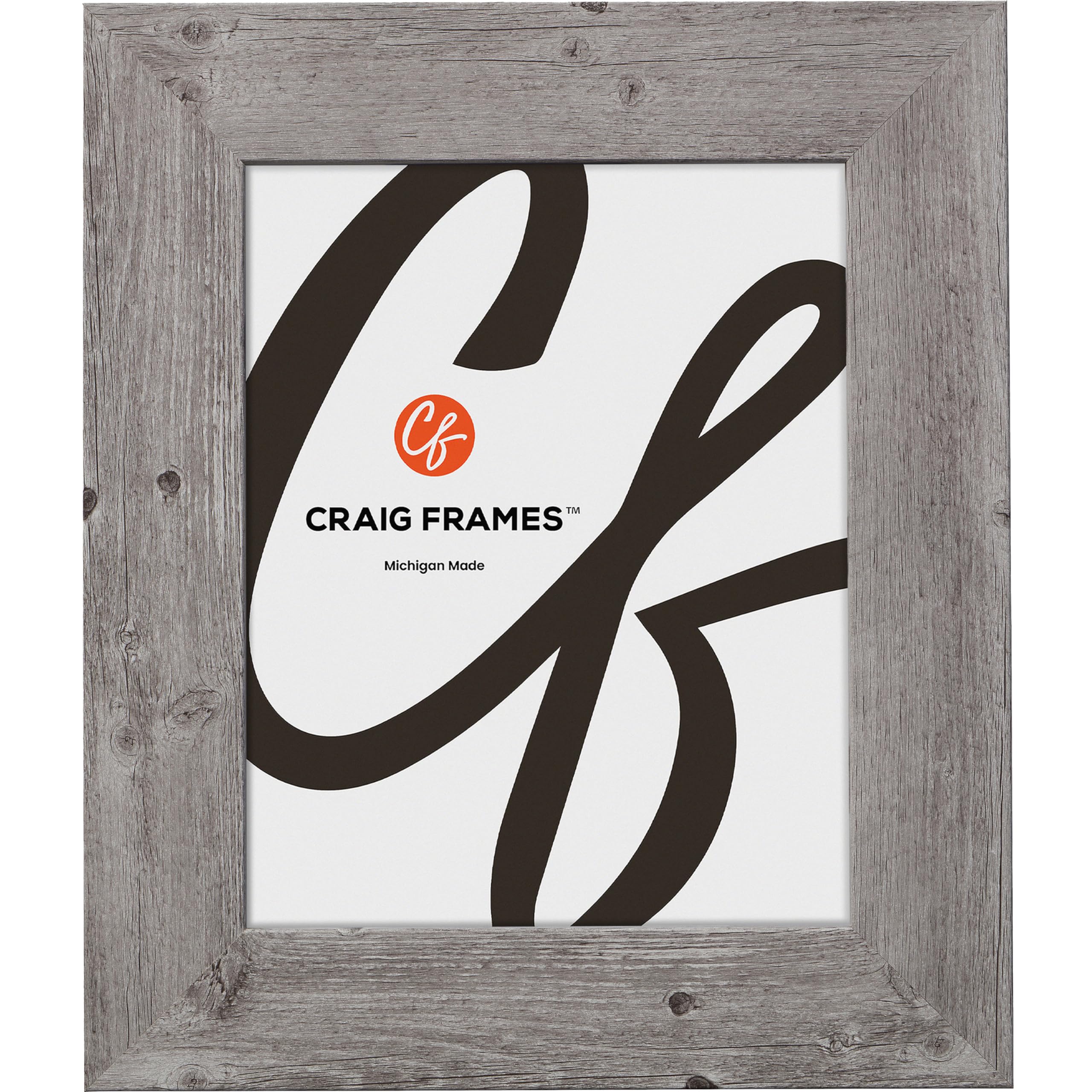 Craig Frames American Barn, 18x18 Picture Frame, Faux Barnwood, Light Grey Oak