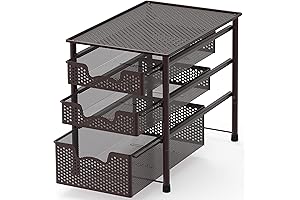 Bathroom Counter Organizer with Drawers in Bronze