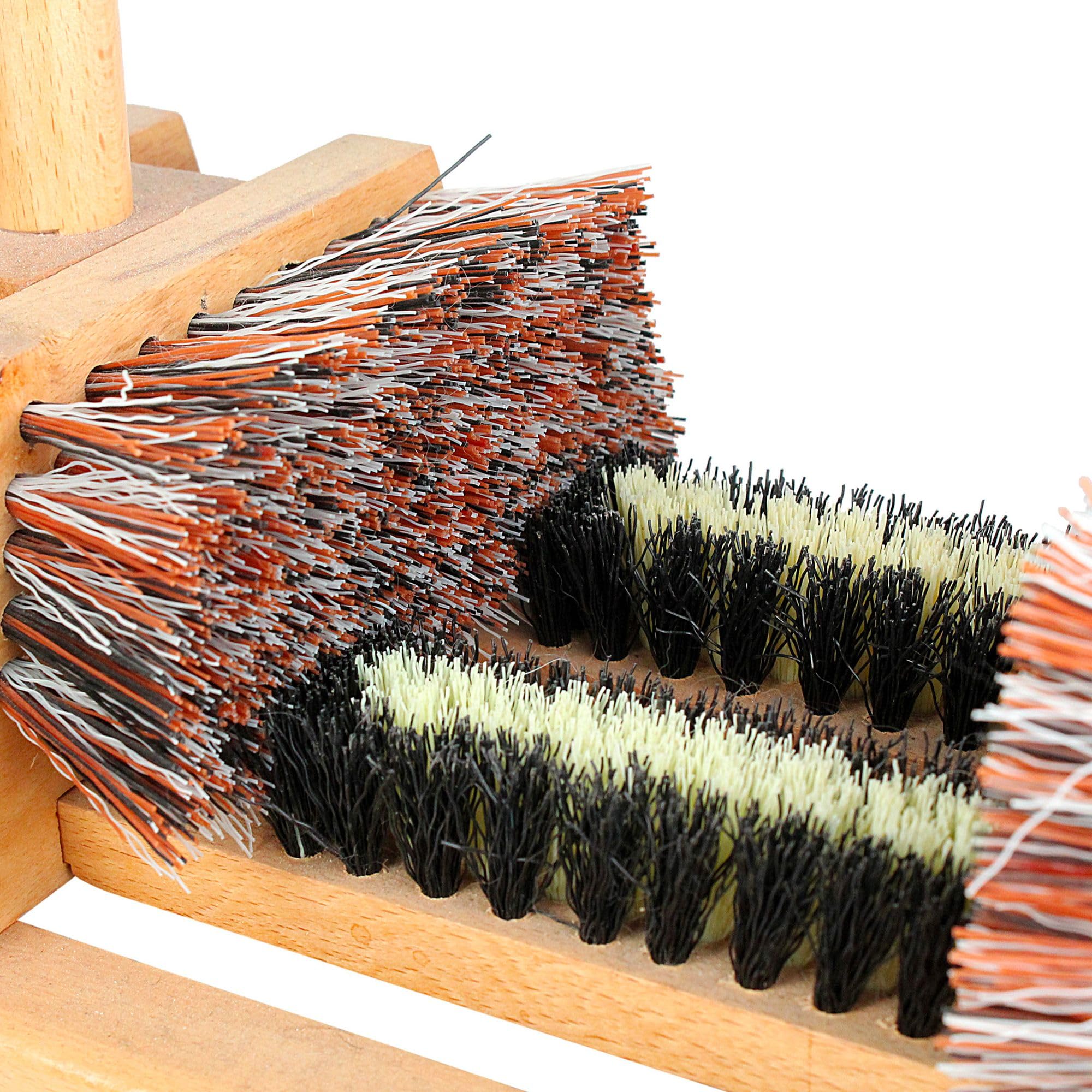 Sacabotas / 4 Cepillos - Sacabotas con Palo de equilibrio - Cepillo, Rascador de botas, limpia zapatos - Práctico para retirar las botas sin esfuerzo - 90 cm - Madera