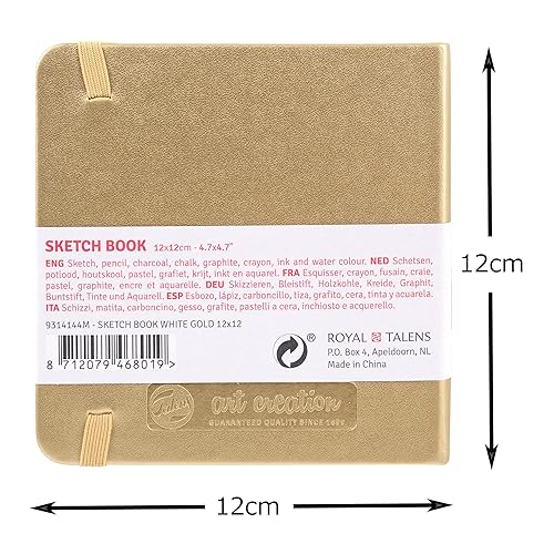 Miniatura 2 de Talens Art Creation Cuaderno de bocetos 80 hojas, 4.7 in x 4.7 in, oro blanco