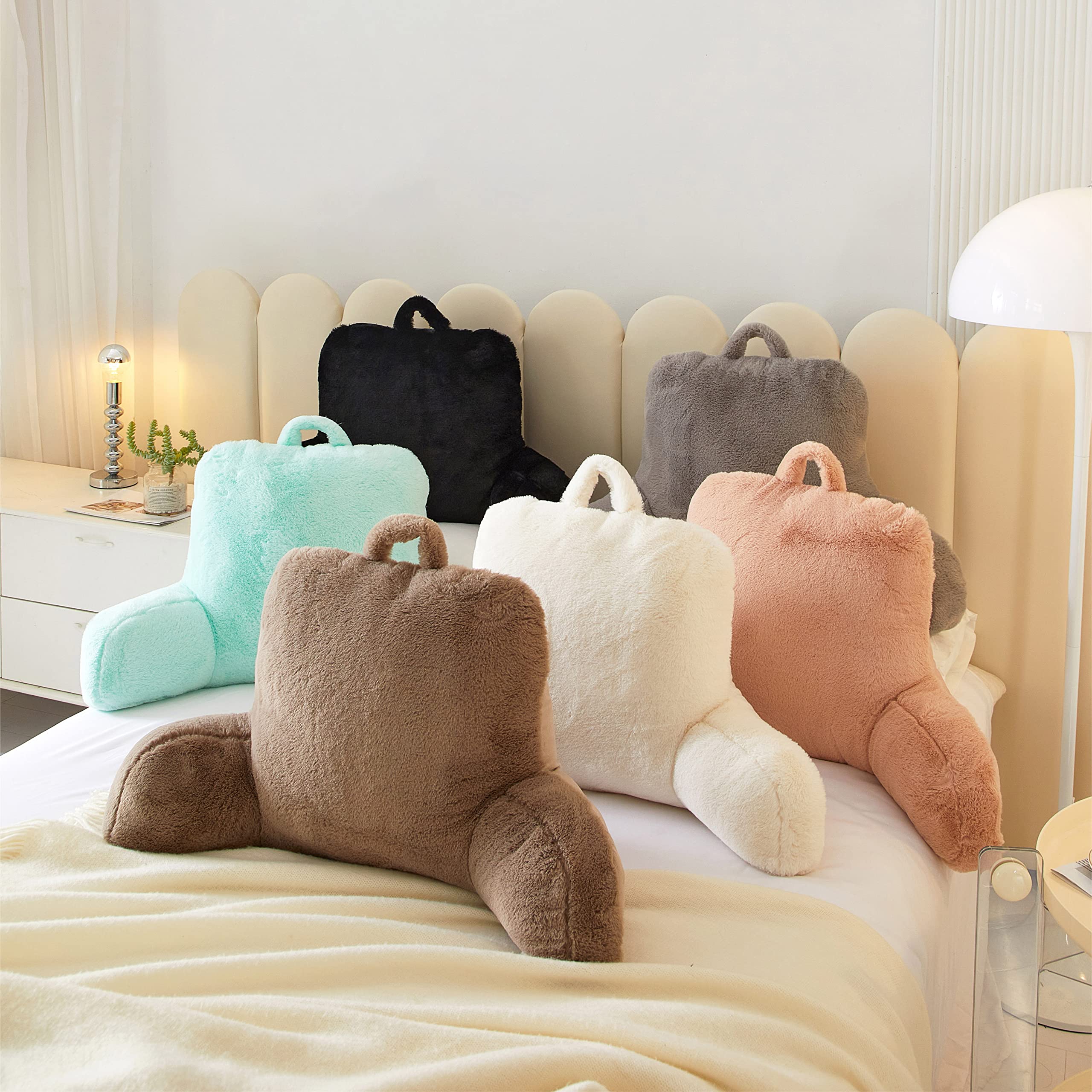 Amazon.com: Urban Lifestyle Rabbit Faux Fur Backrest Pillow, Ivory