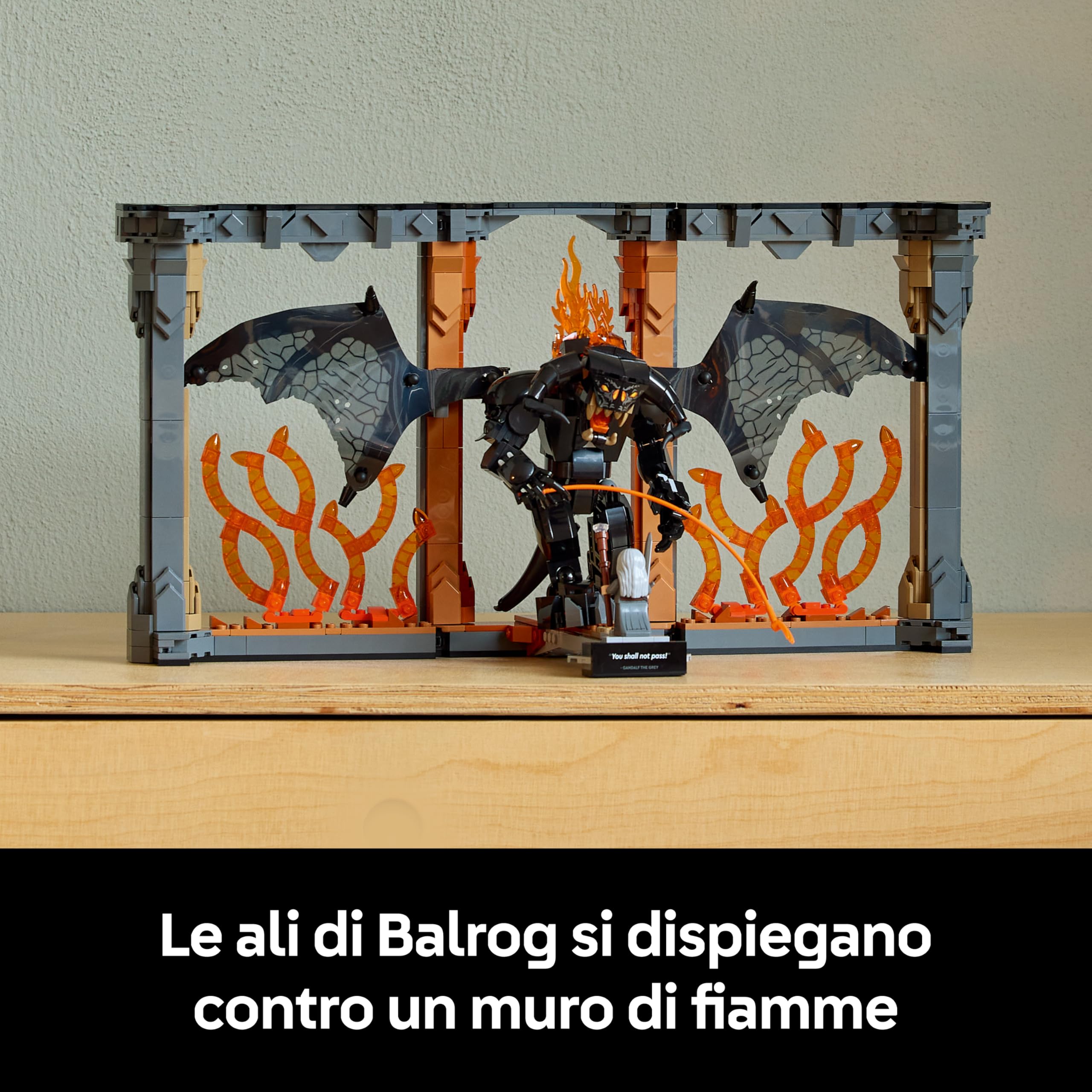 LEGO Icons Il Signore degli Anelli: Book Nook del Balrog - Costruzione per Adulti da Esposizione - Modellino con Minifigura di Gandalf il Grigio e Figura di Balrog - Regalo da Collezione - 10367