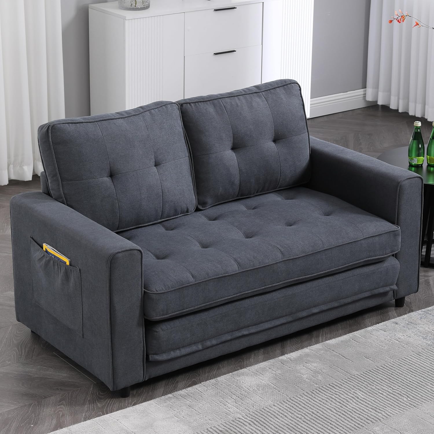 LAOHOMEE Sofa, Convertible Futon Sleeper sofabed,Space