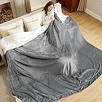 Vista 227 de Bedsure Manta de tamaño King de vellón sherpa para la cama, gruesa y cálida para el invierno, suave y mullida, grande, color lino, 108 x 90 pulgadas
