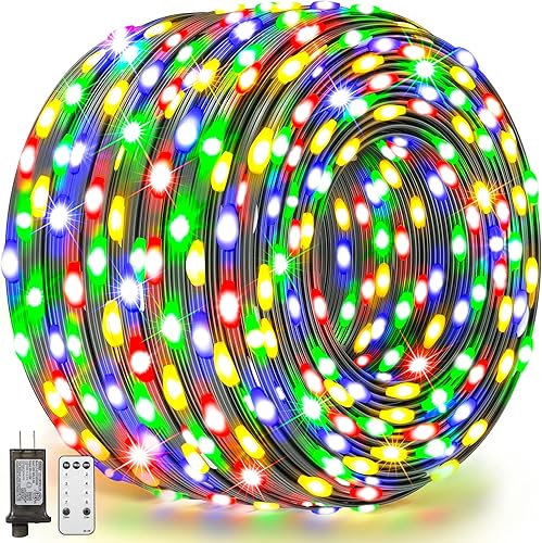 Miniatura 1 de GUSODOR Guirnalda de luces para exteriores de 330 pies, 800 luces LED impermeables de Navidad, guirnalda de luces de boda, decoración de árbol de