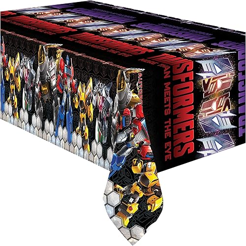 Miniatura 1 de Treasures Gifted Mantel con licencia oficial de Transformers, paquete de 3 manteles Transformers para cumpleaños de 54 x 108 pulgadas, suministros