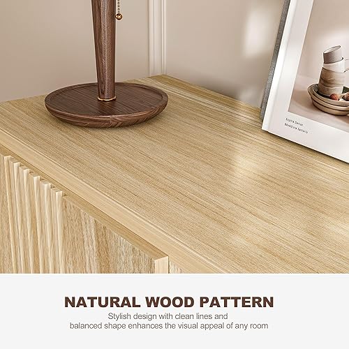 Miniatura 6 de BELLEZE Soporte de TV de 70 pulgadas para televisores de hasta 75 pulgadas, mesa consola central de entretenimiento multimedia con cajones de gran