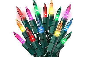 PREXTEX Christmas Lights (20 Feet, 100 Lights) – Multi Color Christmas Tree...