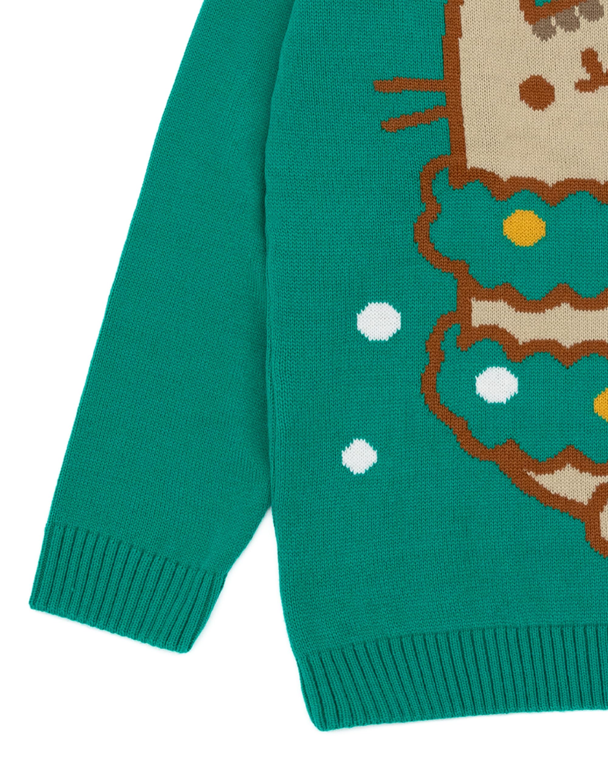 Pusheen Grüner Weihnachtsstrickpullover für Damen | Festlicher Feiertagspullover - Süß & Kuschelig | Stilvolle The Cat Weihnachtsbekleidung | Festliches Sweatshirt mit Katzenmotiv