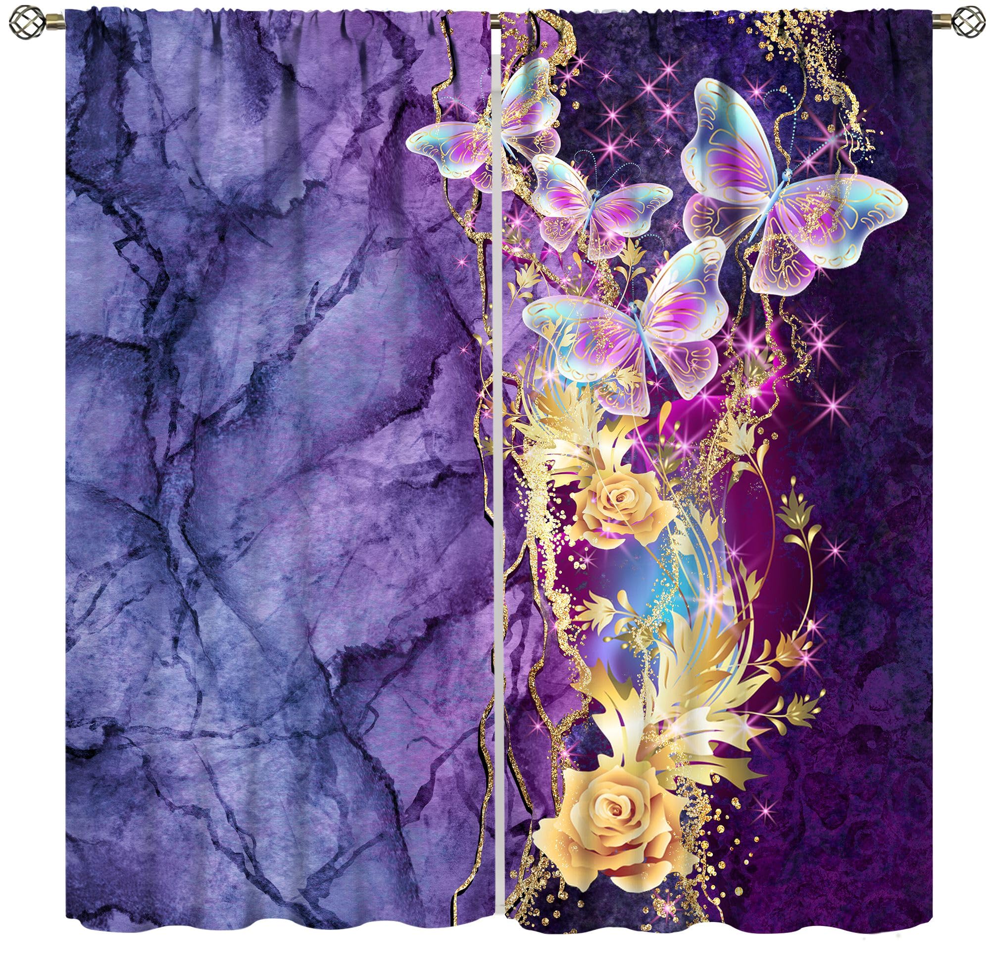 Rideaux papillon dorés pour illuminer la chambre à coucher et le salon familial