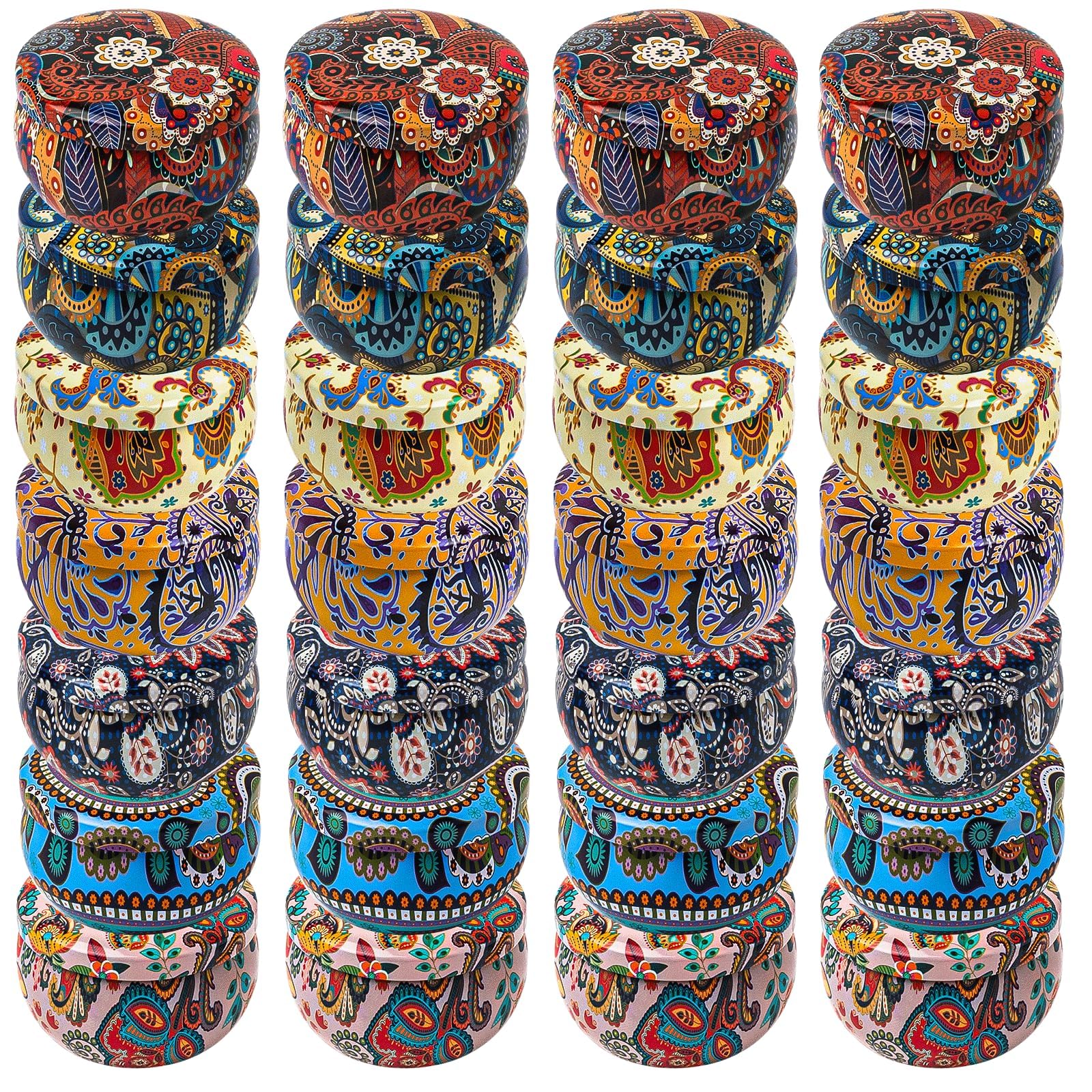28 Pack Small Candle Tins with Lids, 2.5oz Metal Candle Making Jars Bulk