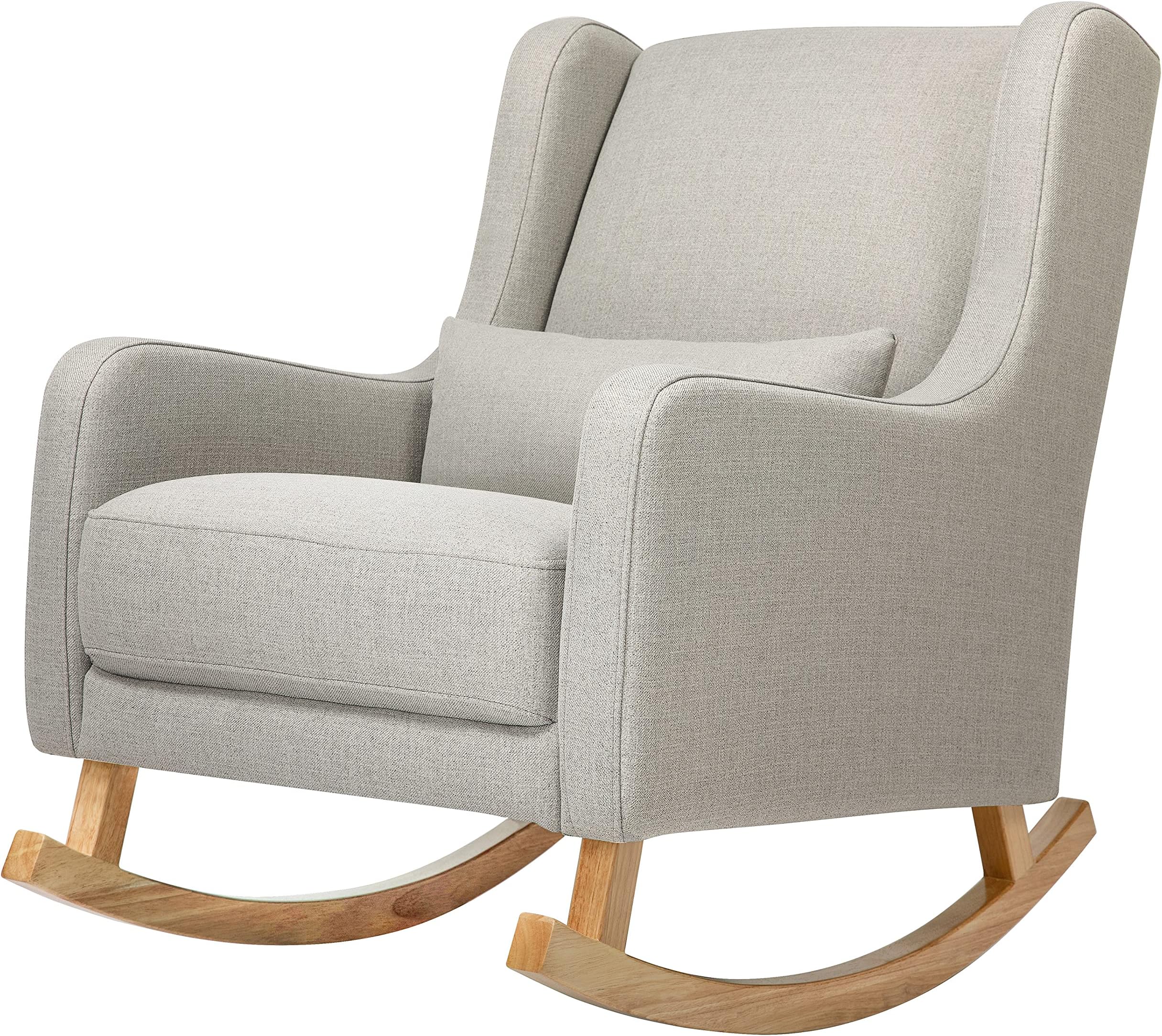 Babyletto Kai Rocker in Performance Grey Eco-Twill with Light Legs, Water Repellent & Stain Resistant, Greenguard Gold and CertiPUR-US Certified