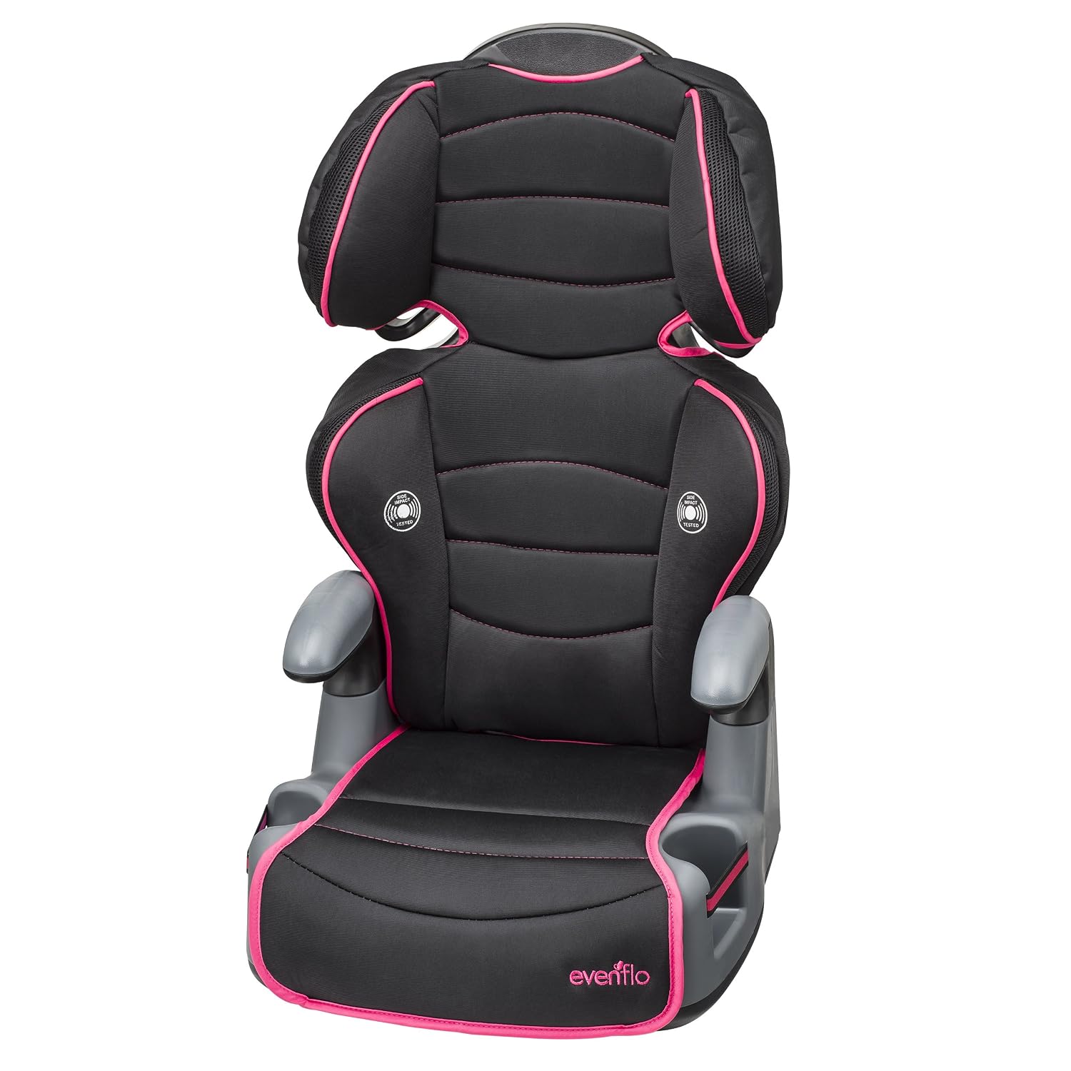 Evenflo Big Kid High Back Booster Car Seat, Neon Flamingo