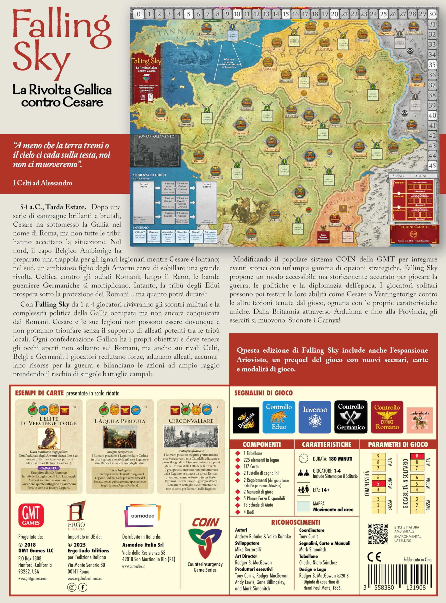 Asmodee – FALLING SKY – Gioco da Tavolo per Esperti | Gioco da Tavola di Strategia a tema Storico Impero Romano – 1-4 Giocatori – 14+ Anni – 180 Minuti – Edizione Italiana