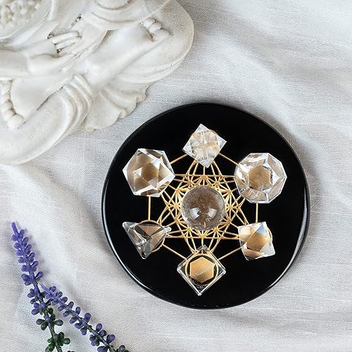 Miniatura 4 de Juego de 7 piezas de geometría de cristal sólido platónico, sólidos platónicos, piedras geométricas sagradas para meditación, reiki, equilibrio,