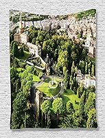 Vista 89 de Ambesonne Tapiz hawaiano, Costa Na Pali en la isla de Kauai en Hawái, día soleado, horizonte de montaña, colgante de pared para dormitorio, sala