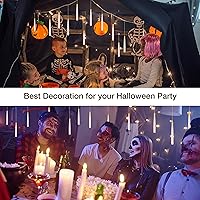 Vista 4 de Decoraciones de Halloween, velas flotantes con varita, velas colgantes mágicas parpadeantes, luz cálida, sin llama, con control remoto de varita