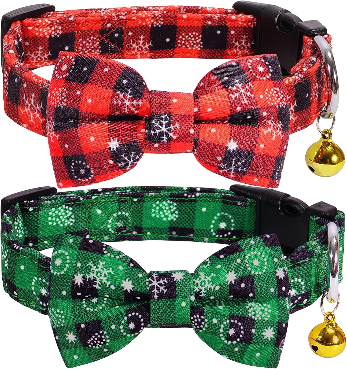 𝐗𝐌𝐀𝐒 𝐆𝐈𝐅𝐓 Christmas Dog Bow Ties Plaid Dog Collar, Epesiri