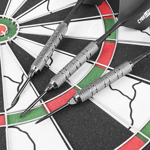 Miniatura 4 de CyeeLife Puntas de dardos de acero, 12 piezas con 20 anillos de goma, puntos de adaptador de puntos de convertidor