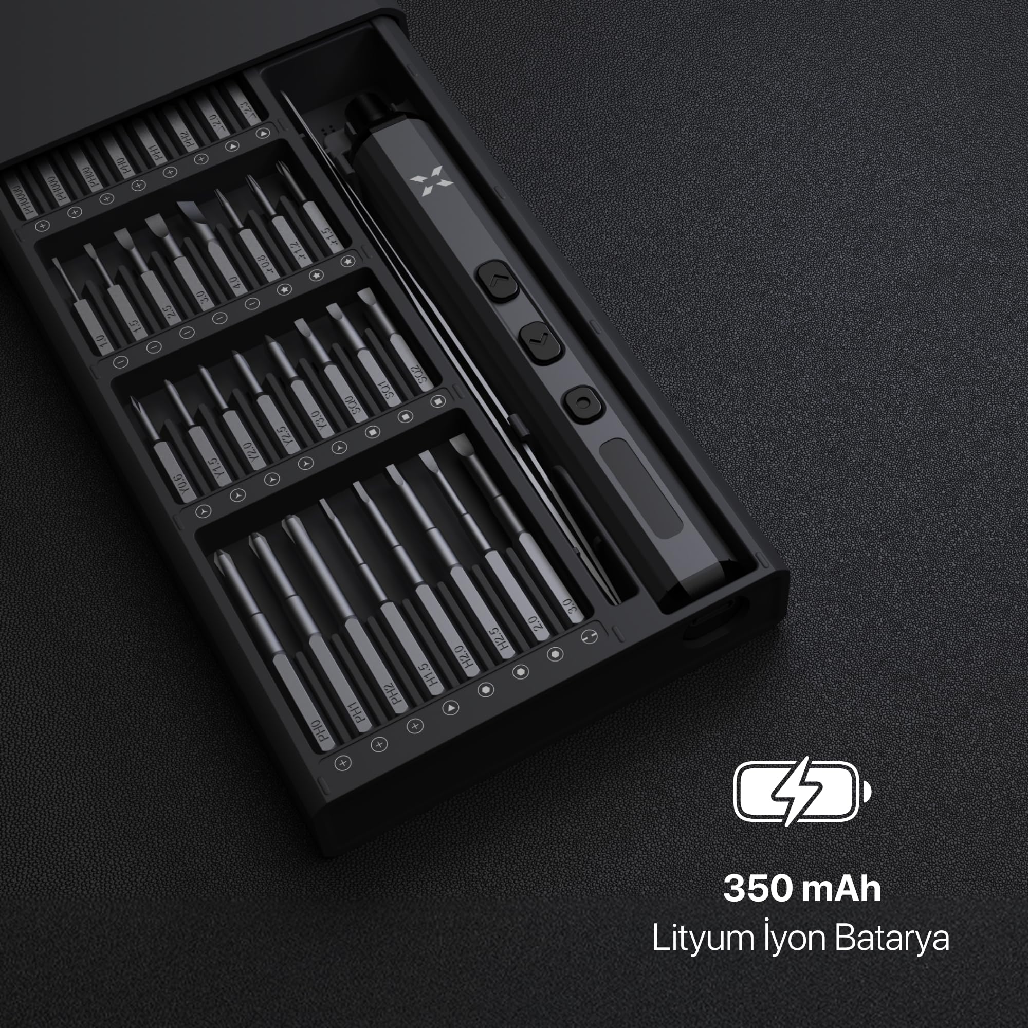 Xenon Smart Hassas Şarjlı Otomatik Tornavida Vidalama Seti 5 Nm Tork Screwdriver 153 Parça X6833