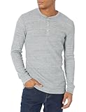Long Sleeve Waffle Henley Shirts for Men&comma; Slim-Fit
