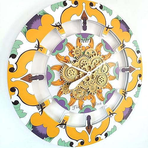 The Gears - Reloj de pared con engranajes móviles (Vietri, redondo de 36 pulgadas)