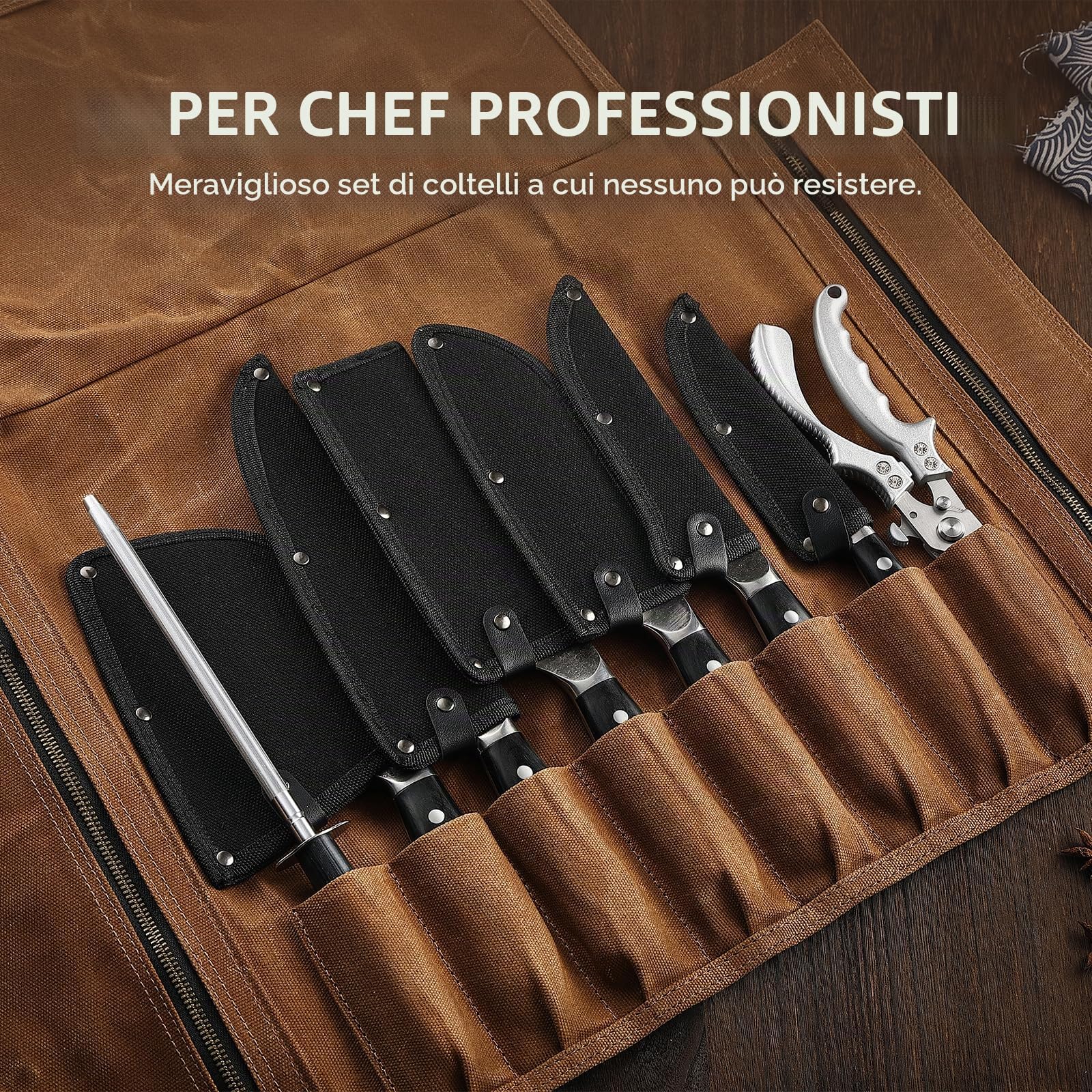 Set di 6 coltelli da cucina giapponesi forgiati a mano | Set di coltelli da cucina giapponesi in acciaio al carbonio con custodia da trasporto, per la cucina, campeggio, barbecue