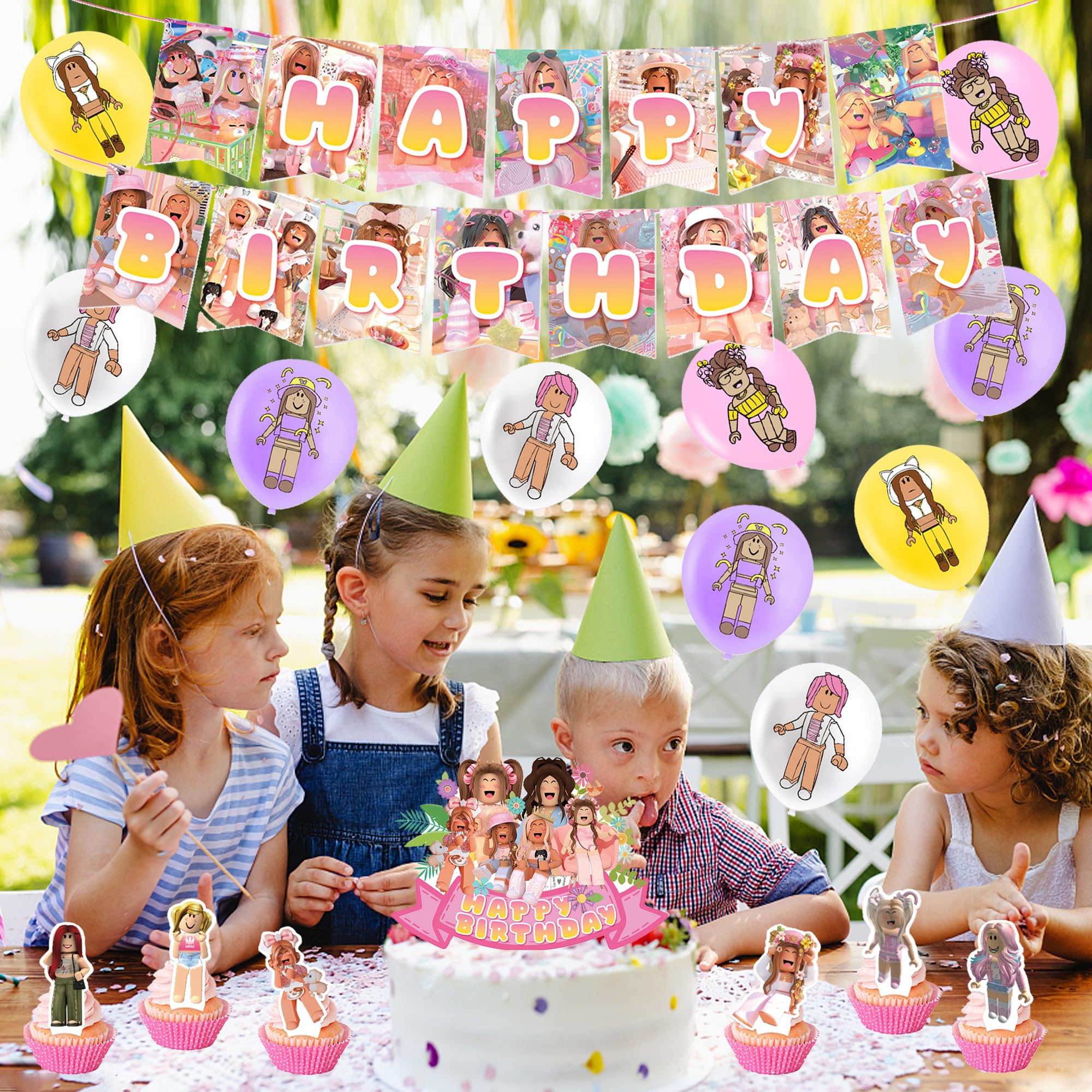 Set Decorazione Compleanno: 16 Palloncini, 13 Topper Per Torte E 1 Striscione - Tema Festa Completo