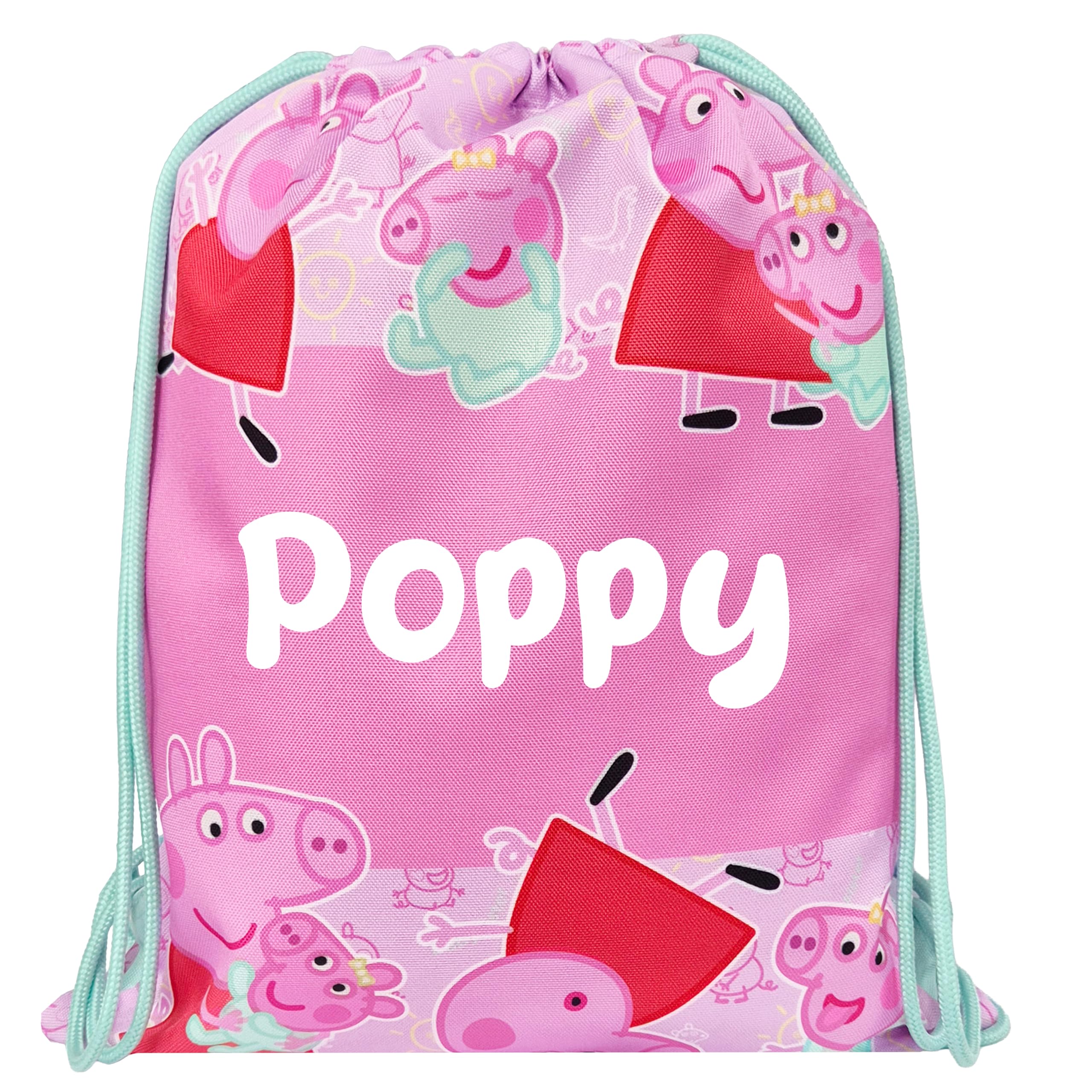 Peppa Pig Girls Multicoloured Drawstring Bag School Pe Gym Evie