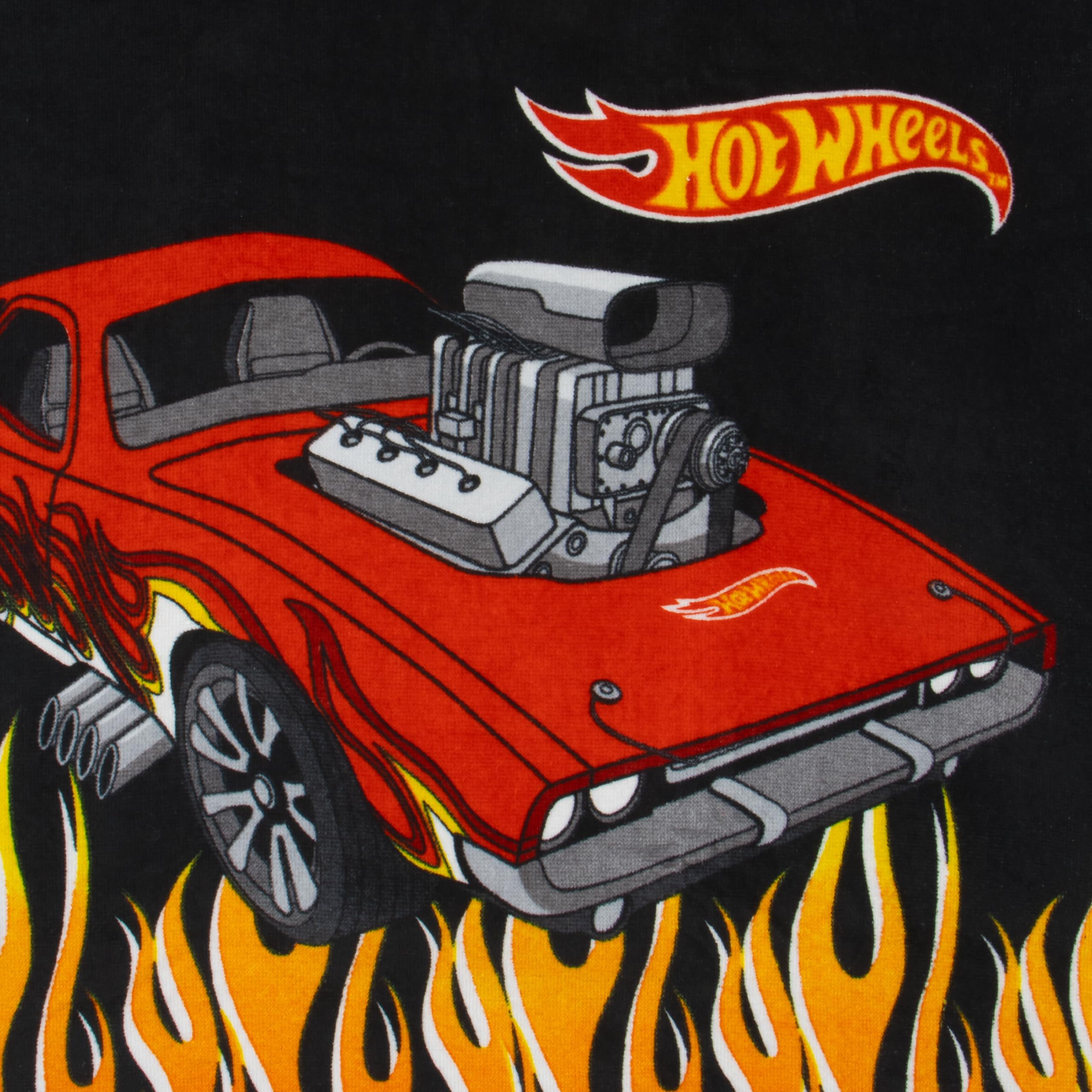 Hot Wheels Poncho Bambino, Accappatoio Bambino Macchina, Accappatoio Ragazzo, Taglia Unica, Nero