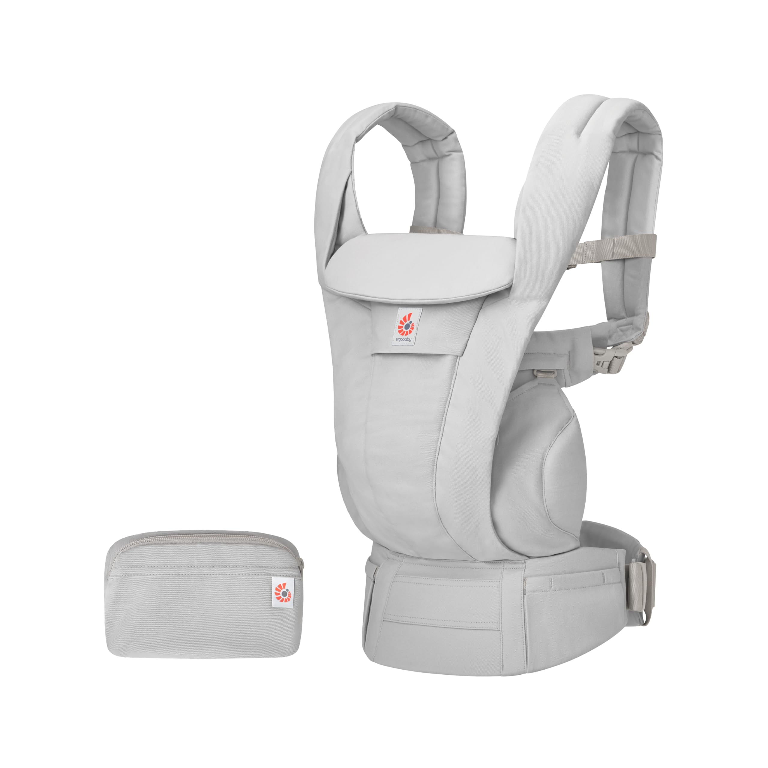 Ergobaby Omni Deluxe All-in-One Baby Carrier for Newborns from Birth up to 20kg, Ergonomic 4-Position Cotton Baby Carrier Back Carrier Travel System, Pearl Grey