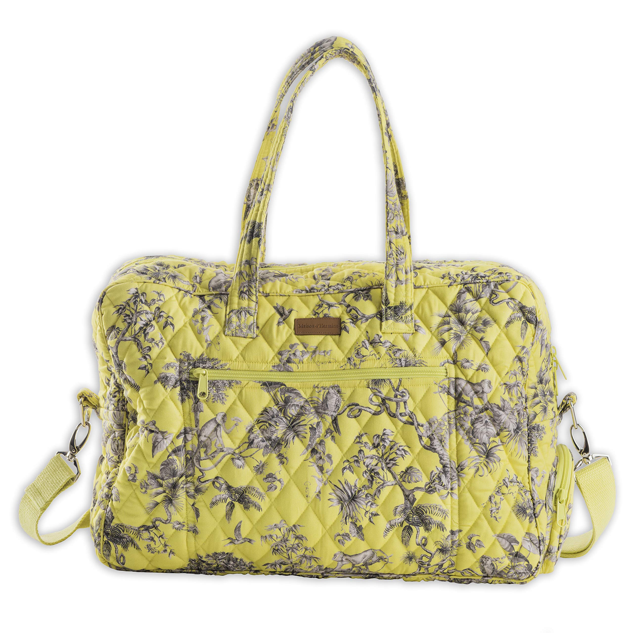 Maison d' Hermine Weekender Bags for Women Cotton Quilted Duffel Overnight Luggage Weekend Bag for Men Gym Gifts Travel