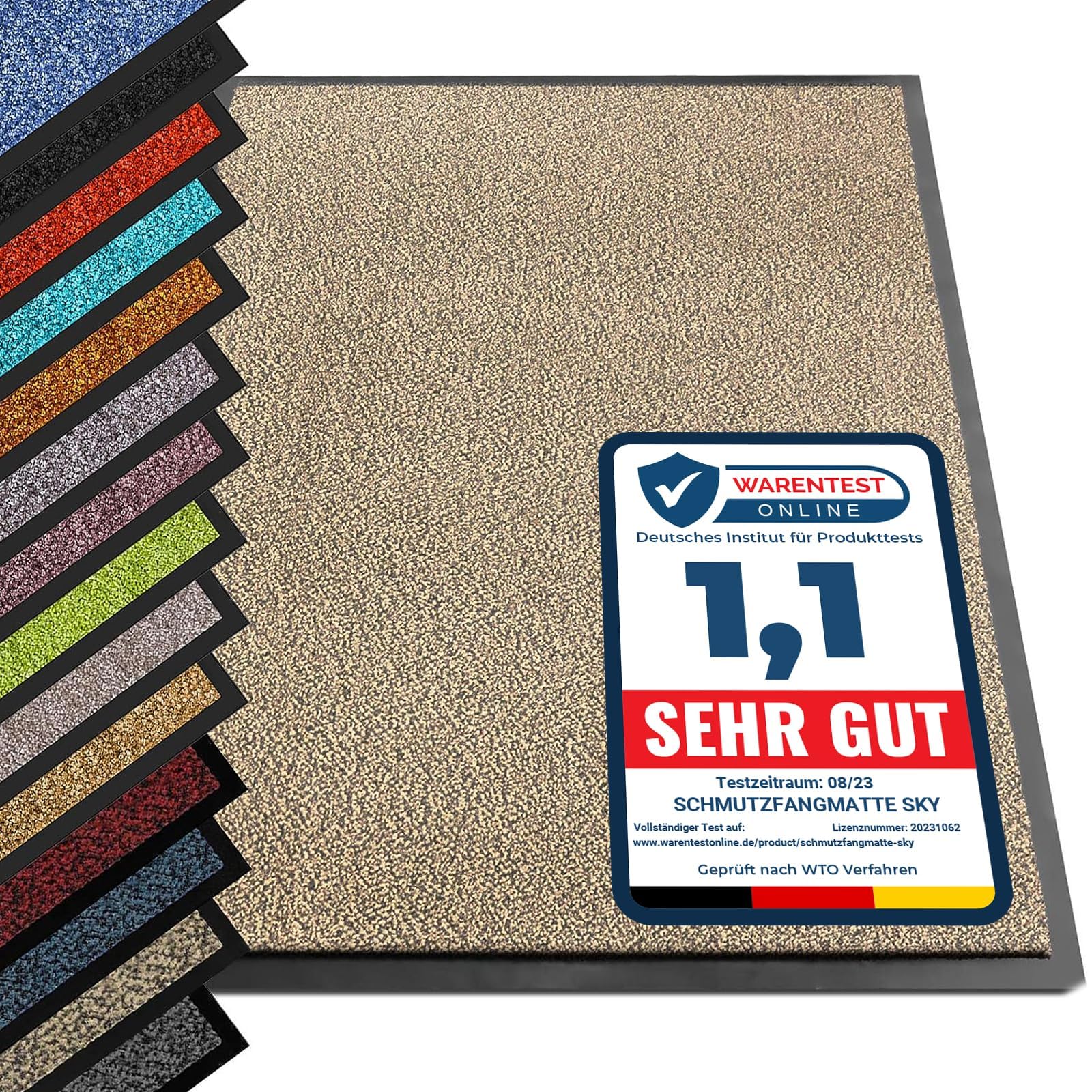 etm Schmutzfangmatte ColorLine | Türmatte in vielen Größen | Fußmatte für Innenbereich | Rutschfester Teppich für Flur, Haustür, Eingang, Eingangsbereich, Vorzimmer