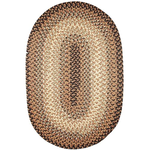 Super Area Rugs Oval 3X5 Taupe/Gray Braided Rug Hartford Primitive Decor Carpet - Indoor Outdoor - 3' X 5' Woven Entrywa