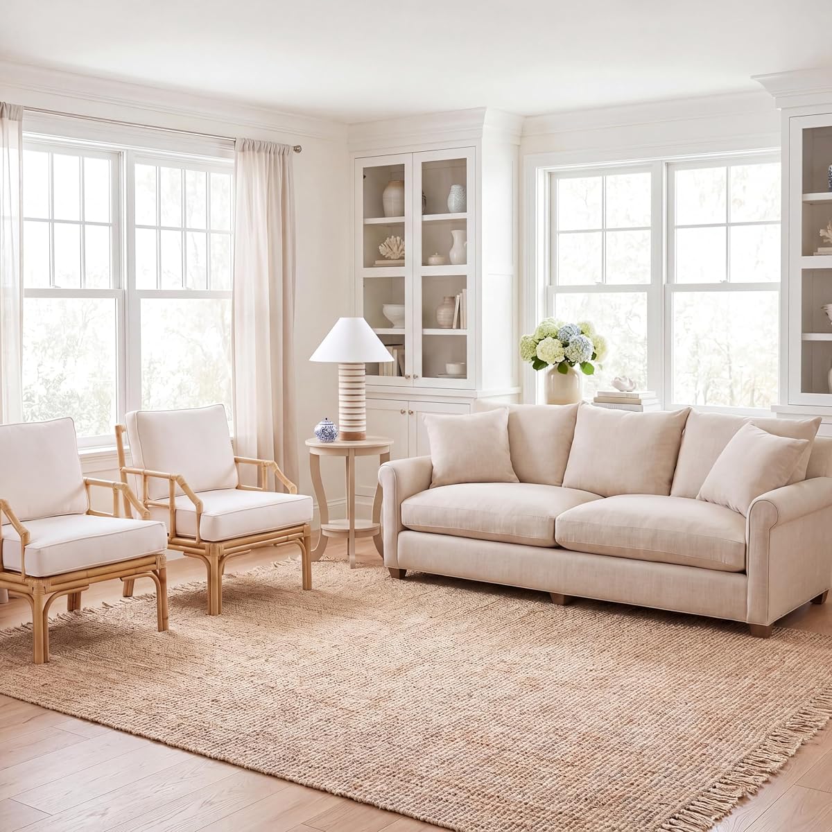 SAFAVIEH Natural Fiber Collection Area Rug - 10' x 14', Natural, Handmade Woven Fringe Jute, Ideal for High Traffic Areas in Living Room, Bedroom (NF809A)