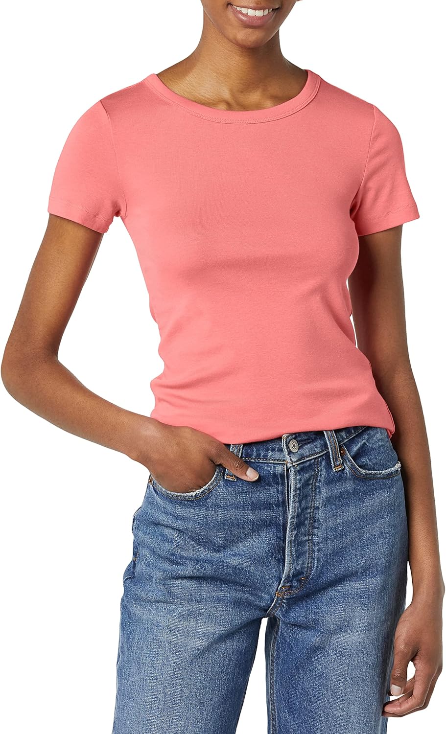 Amazon Essentials Women's Slim-Fit Short-Sleeve Crewneck T-Shirt, Pack of 2 - Image 2