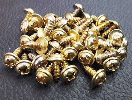 Tia Screws for Fitting Hardware, Matching Finish for Furniture, DIY and Hobby Works (50Pcs, Golden 5x8mm)