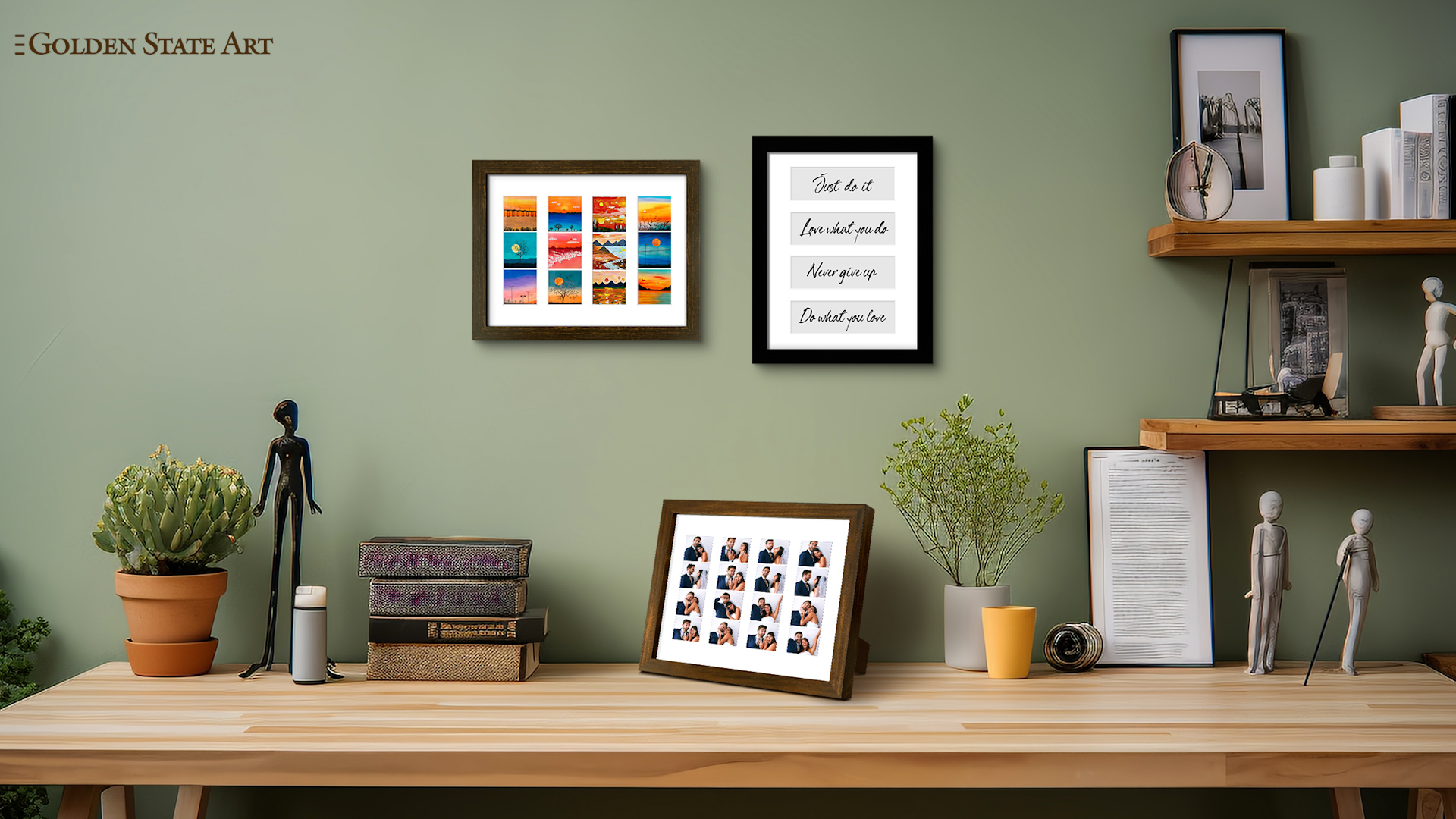 Amazon.com - Golden State Art, 8.5x11 Photo frame with mat for 4