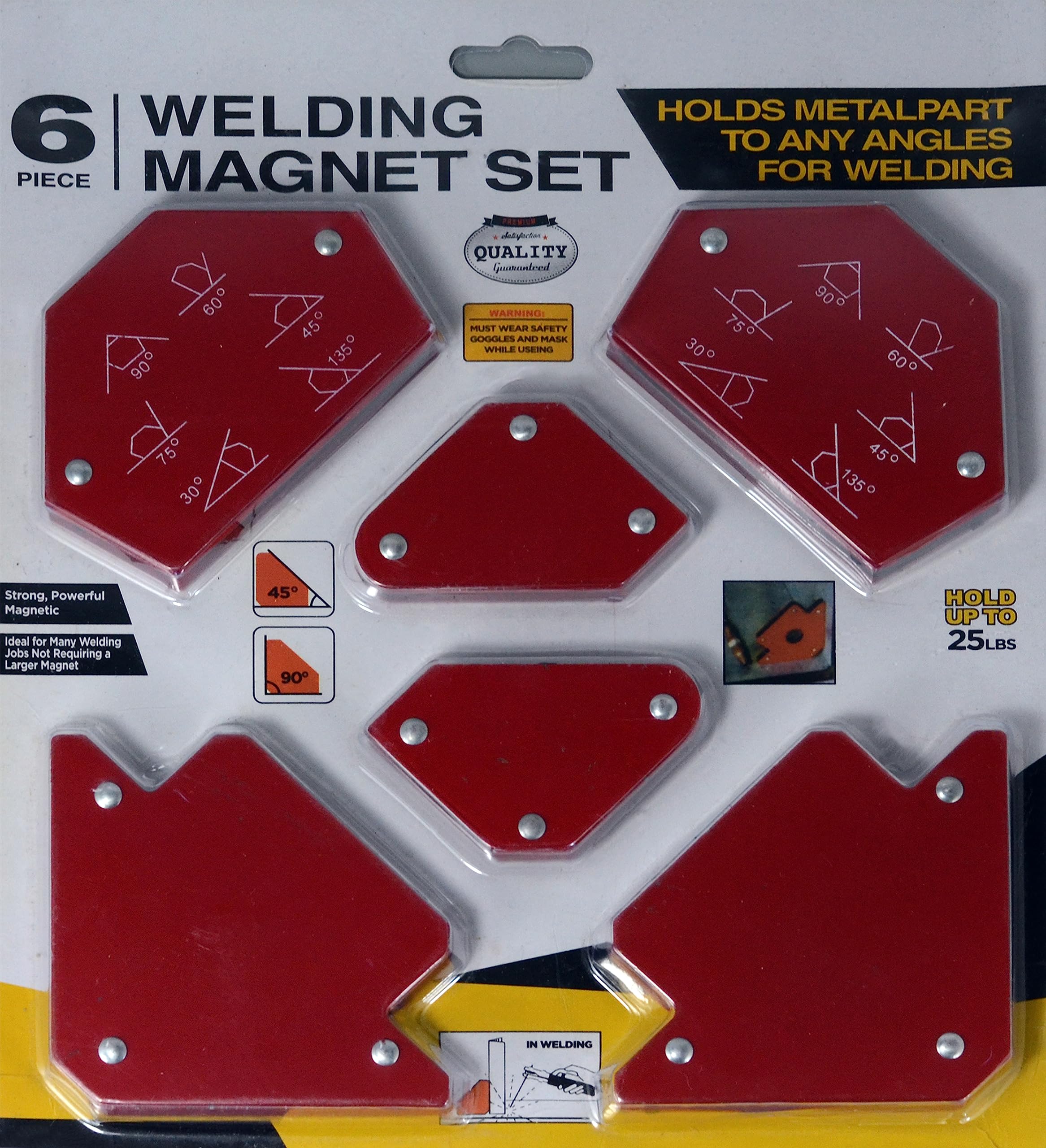 RIVERWELD Support de soudure magnétique en acier à angle fixe Positionneur de soudure Outil de soudure Support de soudure électrique Accessoires de soudure 6pcs