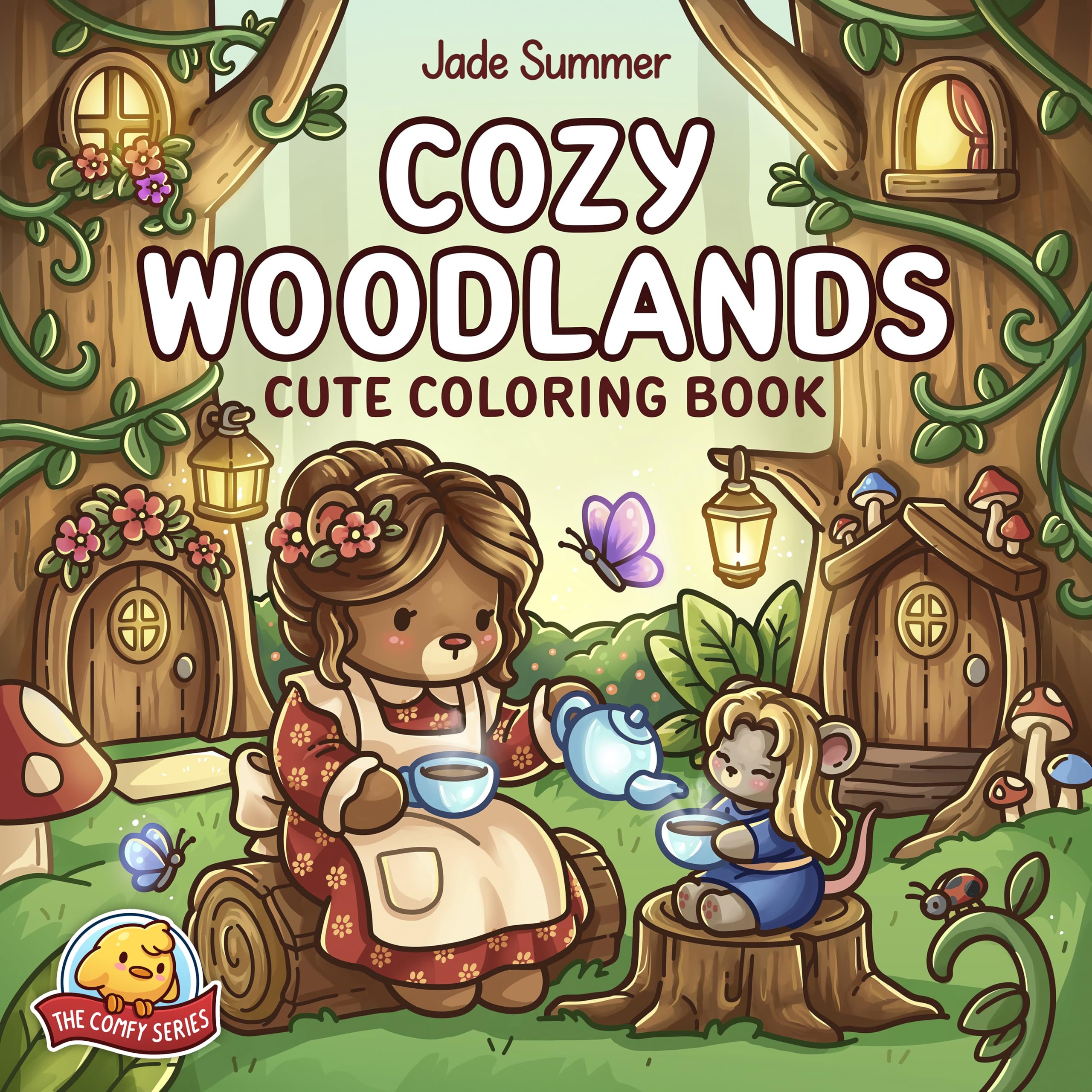 Cozy Woodlands: Cute Coloring Book: 3