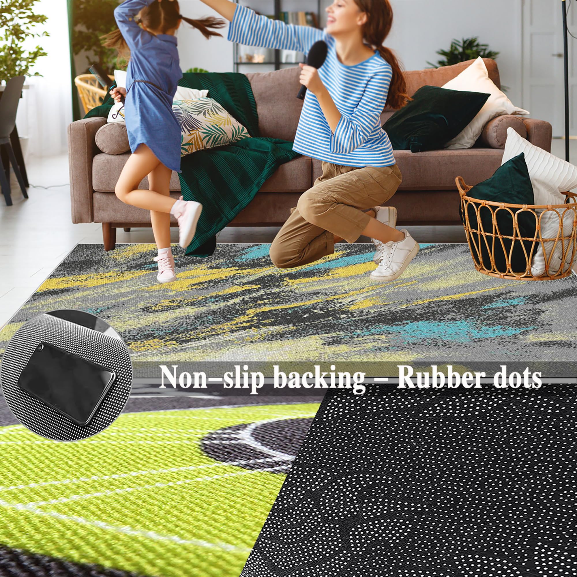 Tapis de Batterie électronique Tapis Batterie Tapis de Tambour Insonorisé Tapis d'absorption des vibrations Tapis Batterie Tambour pour Basses Caisse Claire et Autres Instruments 210 x 180 cm