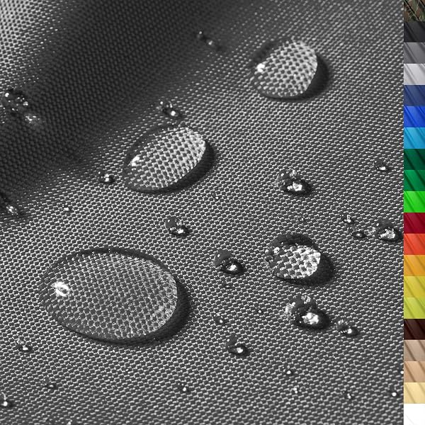 1buy3 "Monaco Tissu Polyester imperméable | 160cm x 100cm | 12.000 mm Colonne d'eau | Couleur 18 | Graphite | Tissu Polyester 160cm Largeur au mètre imperméable EXTÉRIEUR - 1