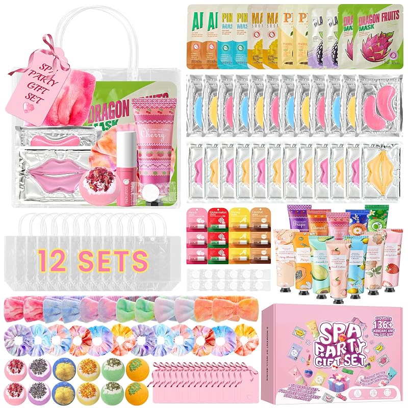 Conjunto de produtos para festa spa BECHOICEN com 12 kits e 136 peças