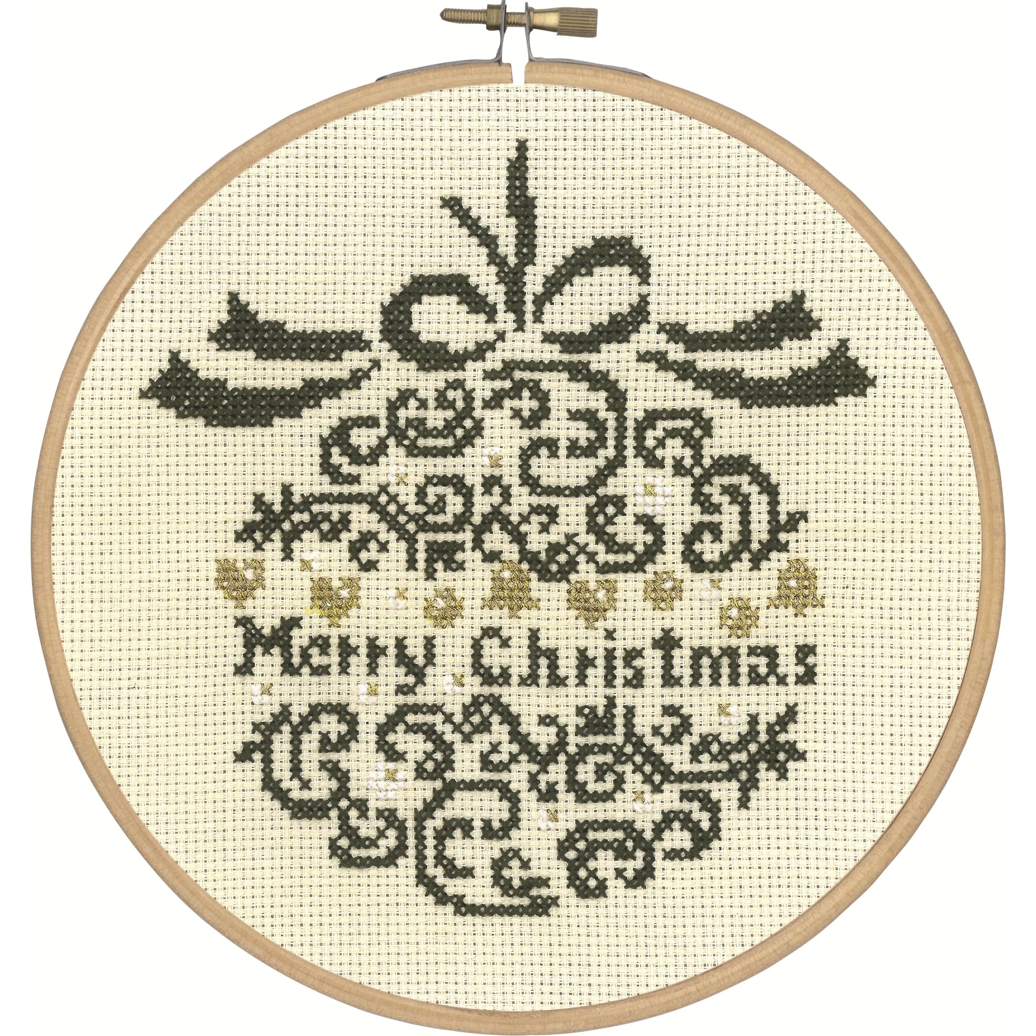 Permin Counted Cross Stitch Kit with Hoop - Christmas Ornament