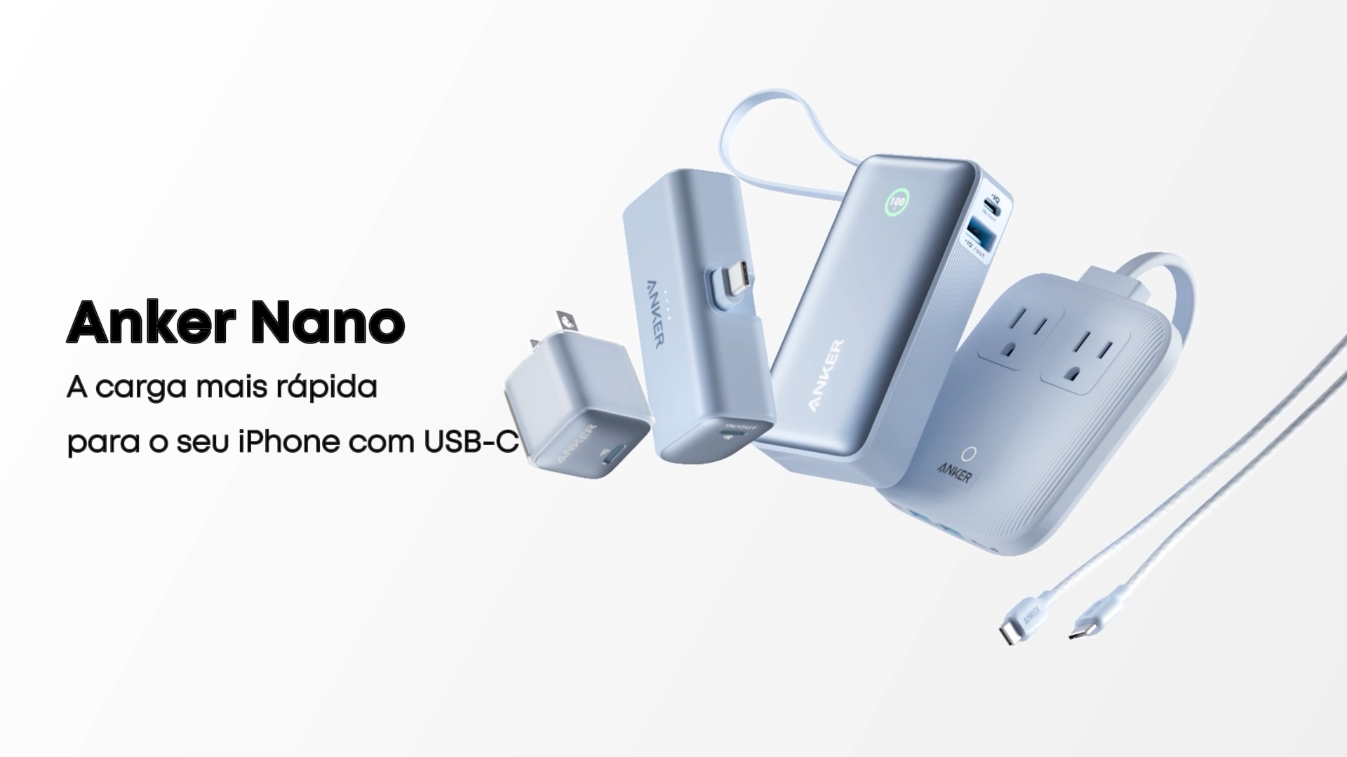 Anker Nano Power Bank, Carregador Portátil de 10.000 mAh com Cabo