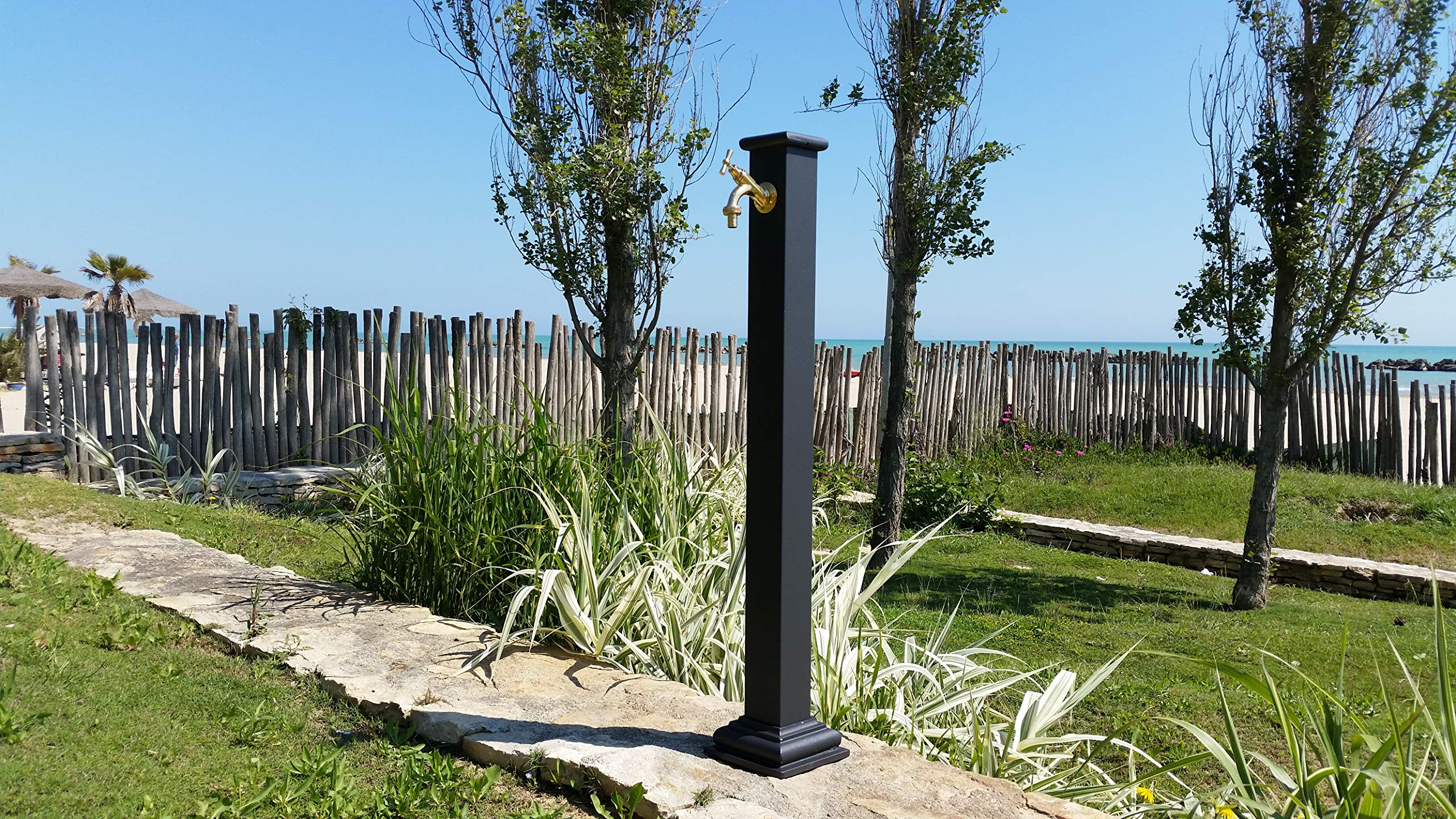 Fonderia Bongiovanni | Fontaine à Colonne Modèle Sidney pour Maison et Jardin avec Système et Robinet en Laiton Chromé | Extérieur