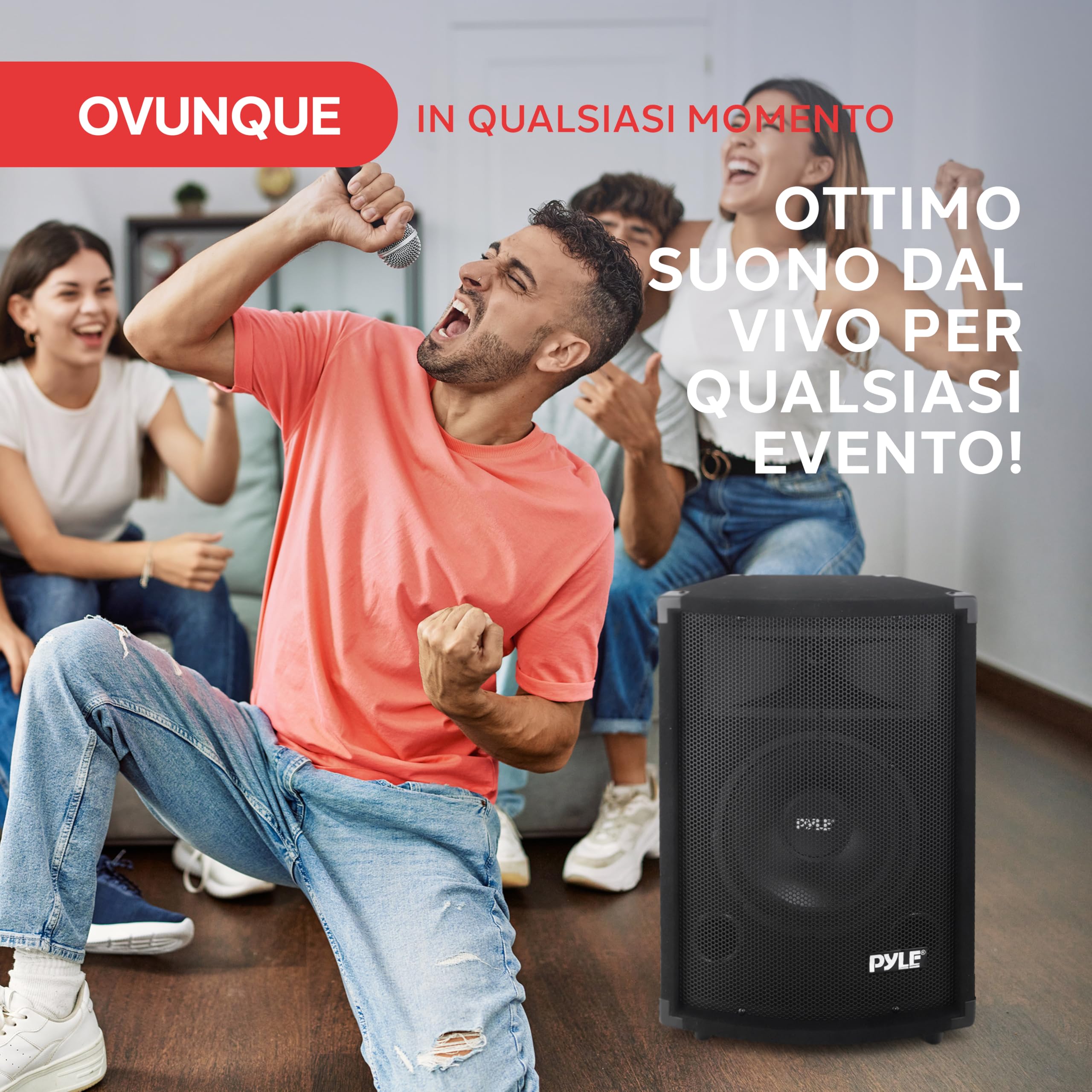 Pyle Cassa Portatile Passiva PA, Speaker da 500 Watt per Esterni, Woofer da 25,4 cm, Bobina Kapton da 3,8 cm, Super Horn 10,2 x 25,4 cm per Medi e Alti, per Campeggio e Festa