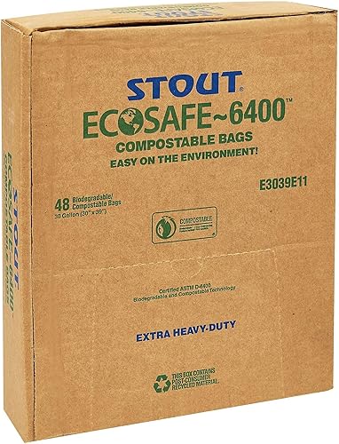 Miniatura 11 de Stout e2430e8513galones 24" x 30" Heavy Duty biodegradables bolsas de basura, 45bolsas por caja, astm6400, verde, fabricado en Estados Unidos por