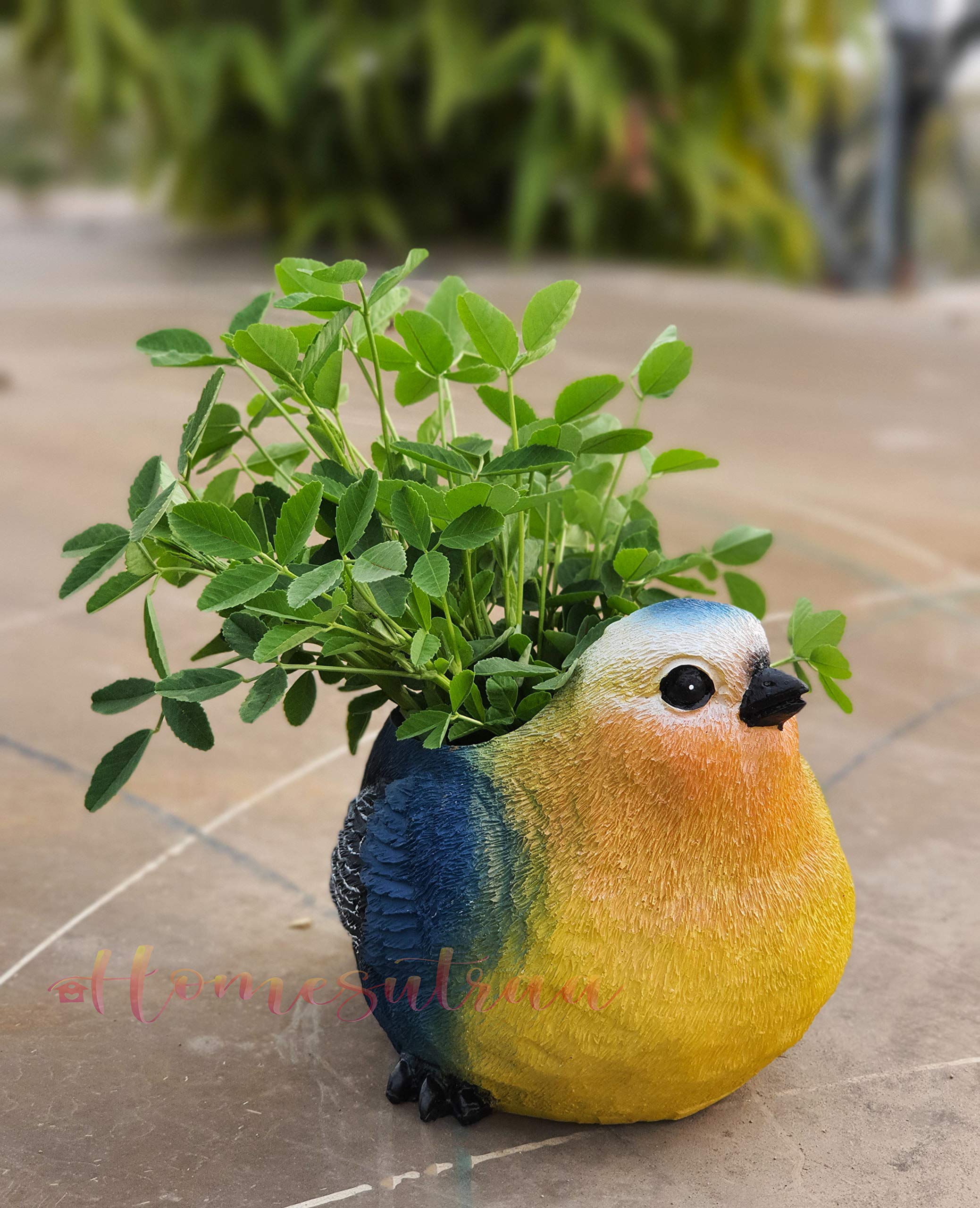 Homesutraa Resin Bird Planter Pot Sparrow Multi Purpose Flowerpot Pen Container-Office Desk Balcony Decor Showpiece & Gift Idea (5inch 13.5X11X11 CM) (B08T25779L) Amazon Price History, Amazon Price Tracker